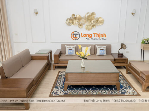 Mẫu Sofa Gỗ Giật Cấp Chân Quỳ