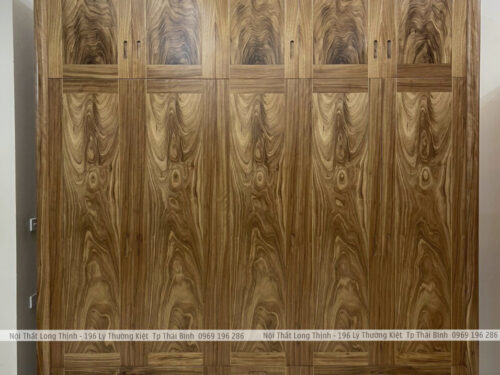 Tủ Gỗ Hương Xám 2 tầng 5 cánh