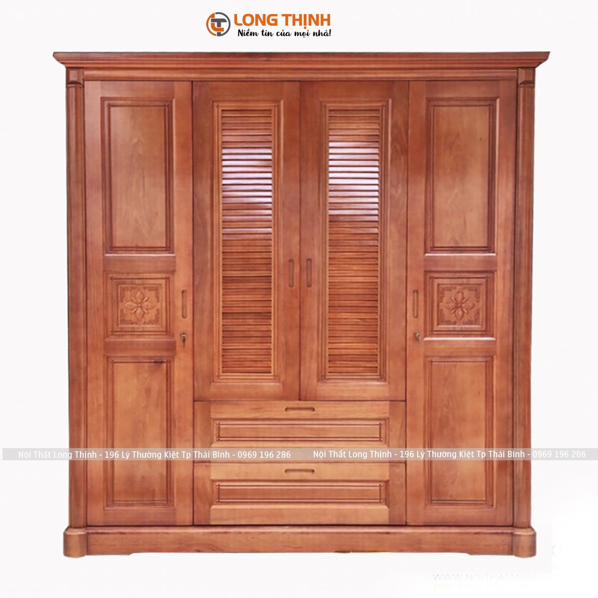 Tủ Gỗ Xoan Đào 4 Cánh